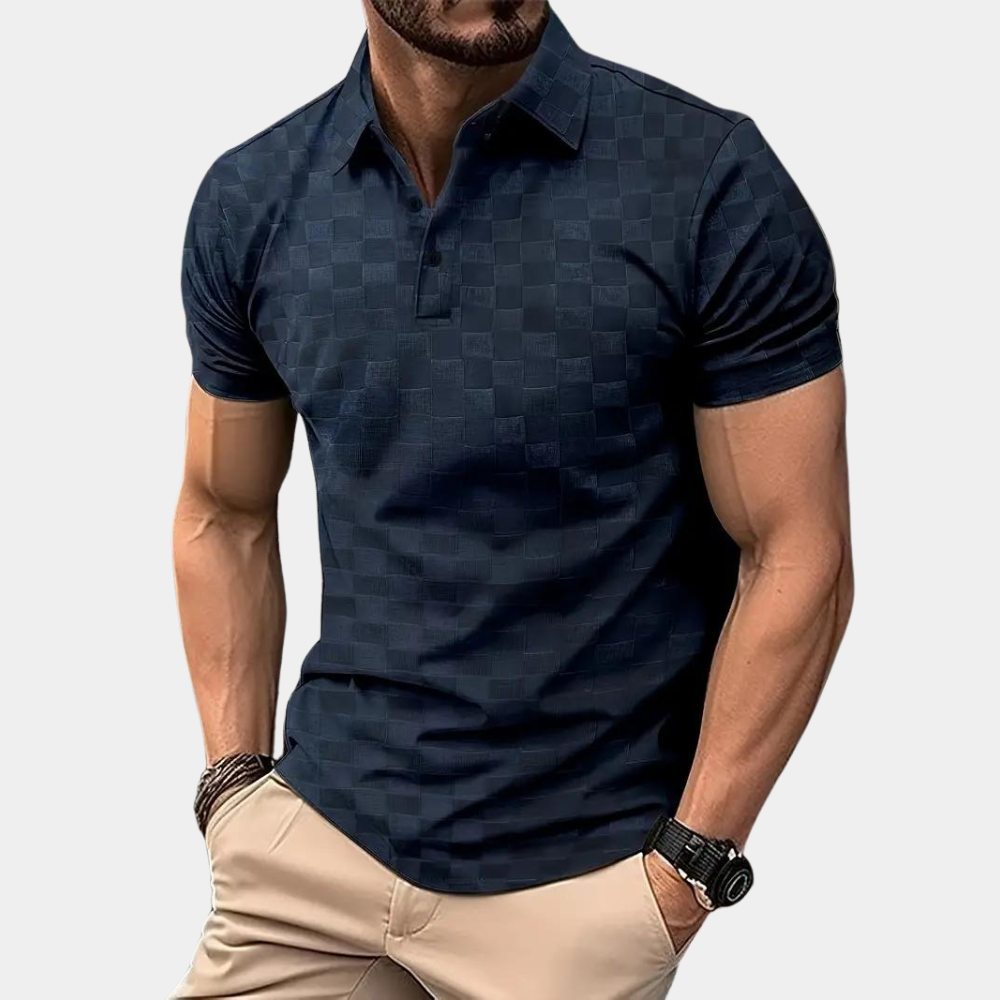 Polo T-Shirt - Short Sleeve - Collared - Polo Shirts - Men's Clothing-Chaps of London-Navy Blue-S-Chaps of London
