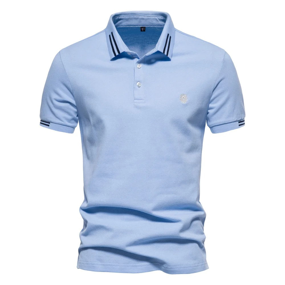 Polo T-Shirt - Slim Fit - Turndown Collar - Polo Shirts - Men's T-Shirts-Polo for Men-Chaps of London-Bue-S-Chaps of London