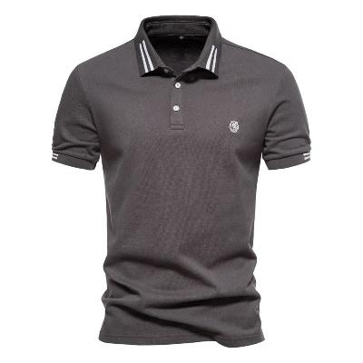 Polo T-Shirt - Slim Fit - Turndown Collar - Polo Shirts - Men's T-Shirts-Polo for Men-Chaps of London-Gray-S-Chaps of London