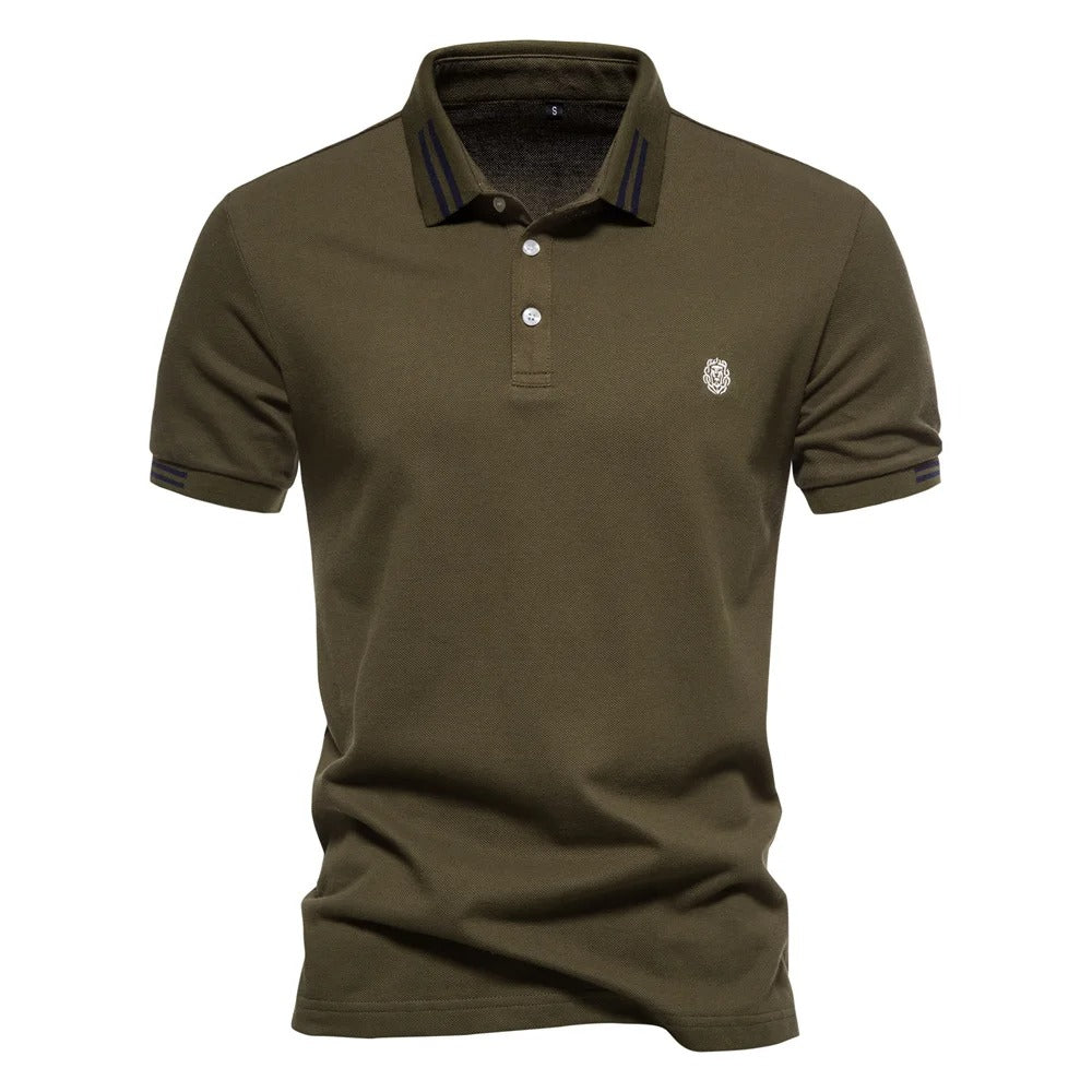 Polo T-Shirt - Slim Fit - Turndown Collar - Polo Shirts - Men's T-Shirts-Polo for Men-Chaps of London-Green-S-Chaps of London