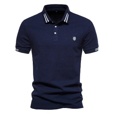 Polo T-Shirt - Slim Fit - Turndown Collar - Polo Shirts - Men's T-Shirts-Polo for Men-Chaps of London-Navy Blue-S-Chaps of London