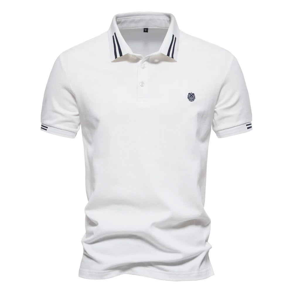 Polo T-Shirt - Slim Fit - Turndown Collar - Polo Shirts - Men's T-Shirts-Polo for Men-Chaps of London-White-S-Chaps of London