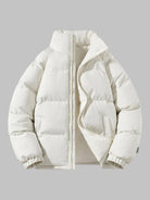 Puffer Jacket | Fleece Lined | Warm | Padded Jacket | Men's Winter Jacket -Men Jackets-Chaps of London-White-S-Chaps of London