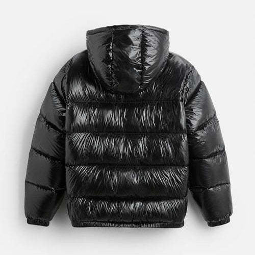 Puffer Jacket - Men's Hooded Black Winter Down Jacket-Jassen-Chaps Herrenmode-Chaps of London