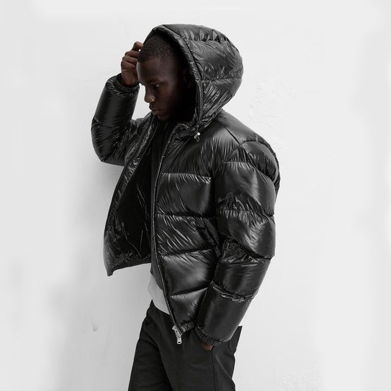 Puffer Jacket - Men's Hooded Black Winter Down Jacket-Jassen-Chaps Herrenmode-Chaps of London