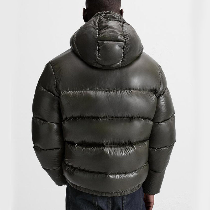 Puffer Jacket - Men's Hooded Black Winter Down Jacket-Jassen-Chaps Herrenmode-Chaps of London