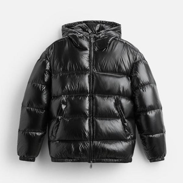 Puffer Jacket - Men's Hooded Black Winter Down Jacket-Jassen-Chaps Herrenmode-Chaps of London