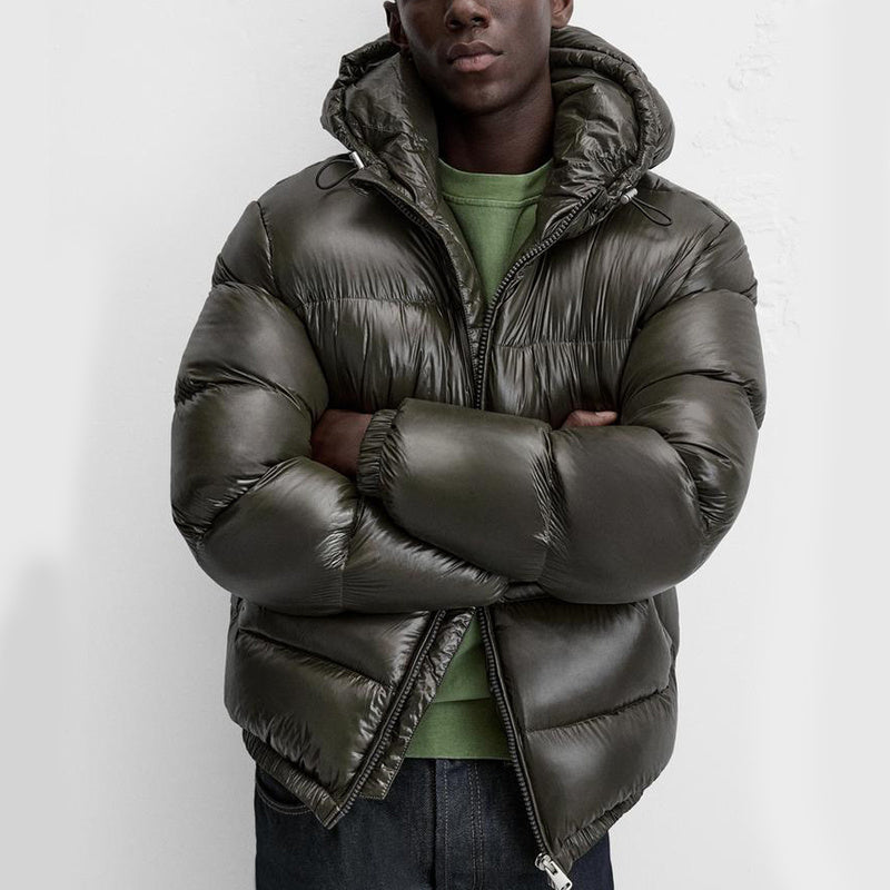 Puffer Jacket - Men's Hooded Black Winter Down Jacket-Jassen-Chaps Herrenmode-Chaps of London