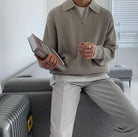 Quarter Zip Jumper | Collared | Half Zip | Knitted Sweater | Men's Knitwear-Chaps of London-Chaps of London