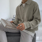 Quarter Zip Jumper | Collared | Half Zip | Knitted Sweater | Men's Knitwear-Chaps of London-Chaps of London