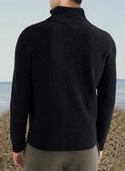 Quarter Zip Jumper | Knitted | Rib Knit | Polo Sweater | Men's Half Zip Jumper-Sweater-Chaps of London-Chaps of London