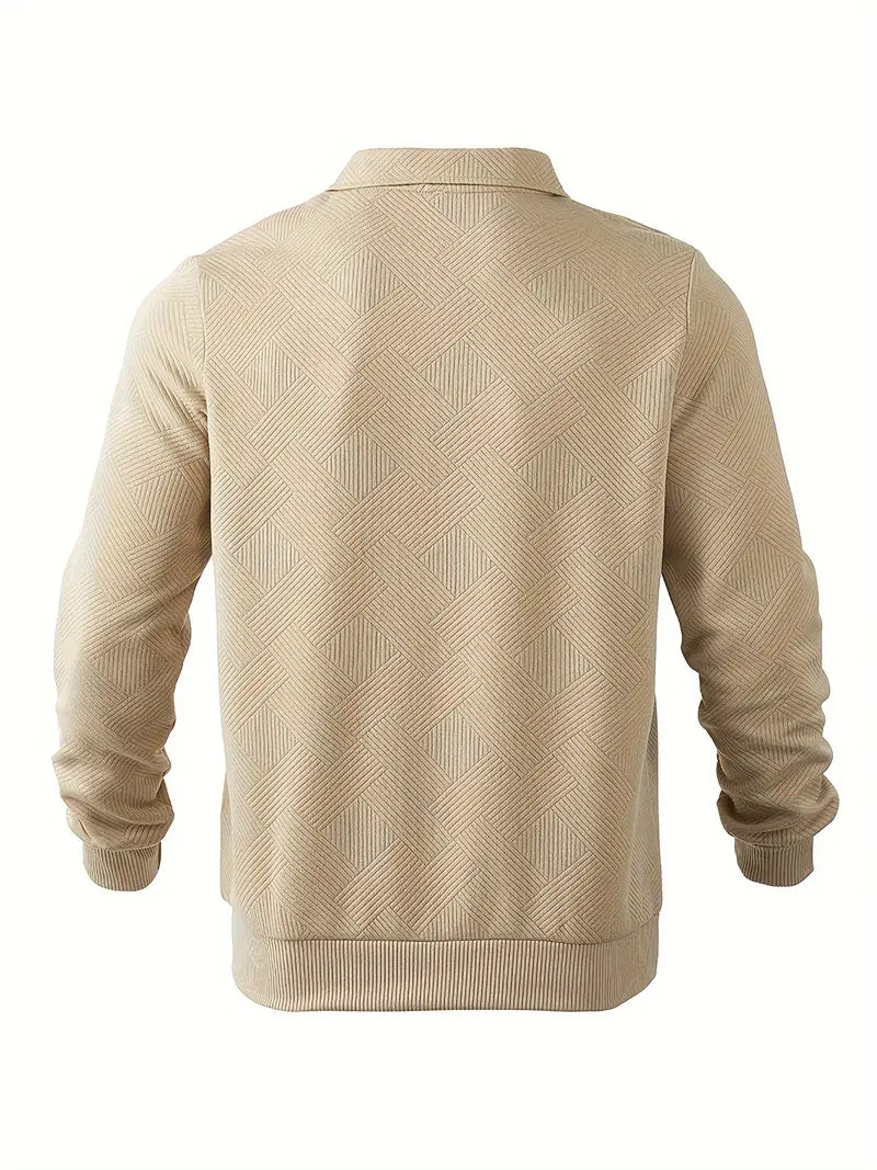 Quarter Zip Sweatshirt | Collared | Regular zip | Mens Half Zip Pullover | Men's Clothing-Men's Quarter-zip Sweatshirt-Chaps of London-Chaps of London