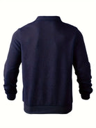 Quarter Zip Sweatshirt | Collared | Regular zip | Mens Half Zip Pullover | Men's Clothing-Men's Quarter-zip Sweatshirt-Chaps of London-Chaps of London