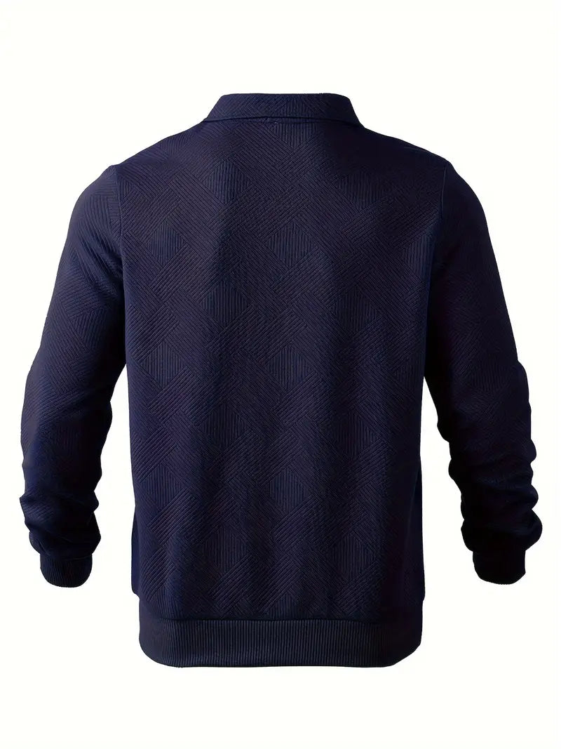 Quarter Zip Sweatshirt | Collared | Regular zip | Mens Half Zip Pullover | Men's Clothing-Men's Quarter-zip Sweatshirt-Chaps of London-Chaps of London