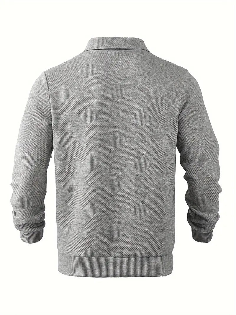 Quarter Zip Sweatshirt | Collared | Regular zip | Mens Half Zip Pullover | Men's Clothing-Men's Quarter-zip Sweatshirt-Chaps of London-Chaps of London