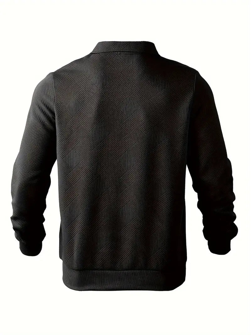 Quarter Zip Sweatshirt | Collared | Regular zip | Mens Half Zip Pullover | Men's Clothing-Men's Quarter-zip Sweatshirt-Chaps of London-Chaps of London