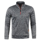 Quarter Zip Sweatshirt | Long Sleeve | High Neck | Half Zip Pullover | Men's Quarter Zip Sweaters-Chaps of London-Dark Grey-S-Chaps of London