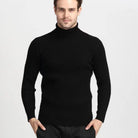 Roll Neck Jumper - Men's Slim Fit Knitted Turtleneck Sweater-Turtleneck Sweater-Chaps of London-Black-M-Chaps of London