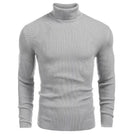 Roll Neck Jumper - Men's Slim Fit Knitted Turtleneck Sweater-Turtleneck Sweater-Chaps of London-Light Gray-M-Chaps of London