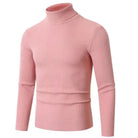 Roll Neck Jumper - Men's Slim Fit Knitted Turtleneck Sweater-Turtleneck Sweater-Chaps of London-Pink-M-Chaps of London