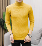 Roll Neck Jumper - Men's Slim Fit Knitted Turtleneck Sweater-Turtleneck Sweater-Chaps of London-Yellow-M-Chaps of London