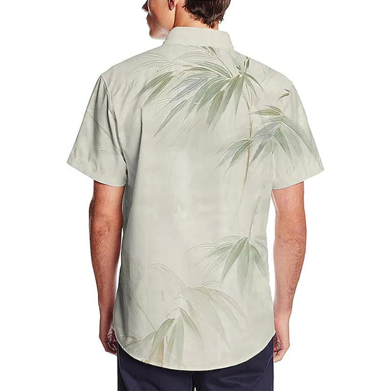 Short Sleeve Shirt - Bamboo Print - Lightweight - Button-Up Shirt - Men's Shirts-Shirts & Tops-Chaps of London-Chaps of London