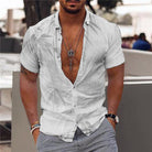 Short Sleeve Shirt - Bamboo Print - Lightweight - Button-Up Shirt - Men's Shirts-Shirts & Tops-Chaps of London-Chaps of London