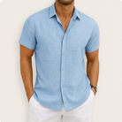 Short Sleeve Shirt | Collared | Lightweight | Button-Up Shirt | Men's Shirt-Hemden-Chaps of London-Light Blue-S-Chaps of London