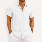 Short Sleeve Shirt | Collared | Lightweight | Button-Up Shirt | Men's Shirt-Hemden-Chaps of London-White-S-Chaps of London