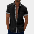 Short Sleeve Shirt | Collared | Summer | Button-Up Shirt | Men's Shirts-Men Summer Shirt-Chaps of London-Black-S-Chaps of London