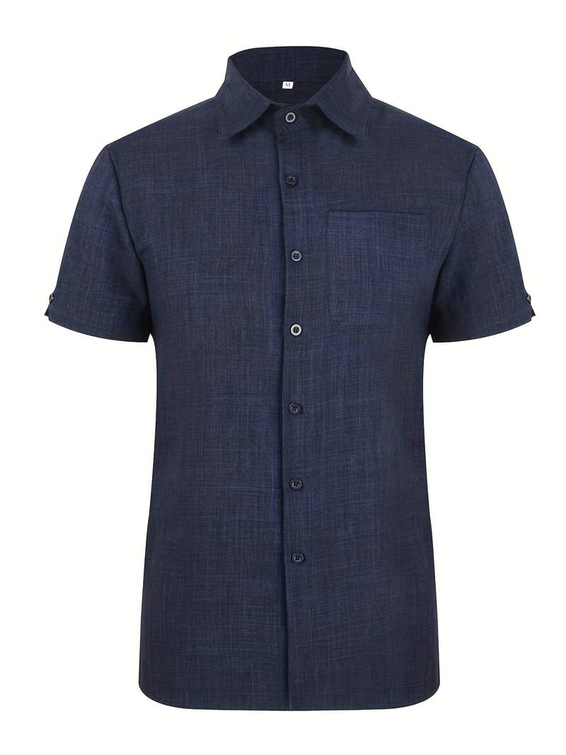 Short Sleeve Shirt - Men's Lightweight Collared Button-Up Shirt-Shirt-Chaps of London-Chaps of London