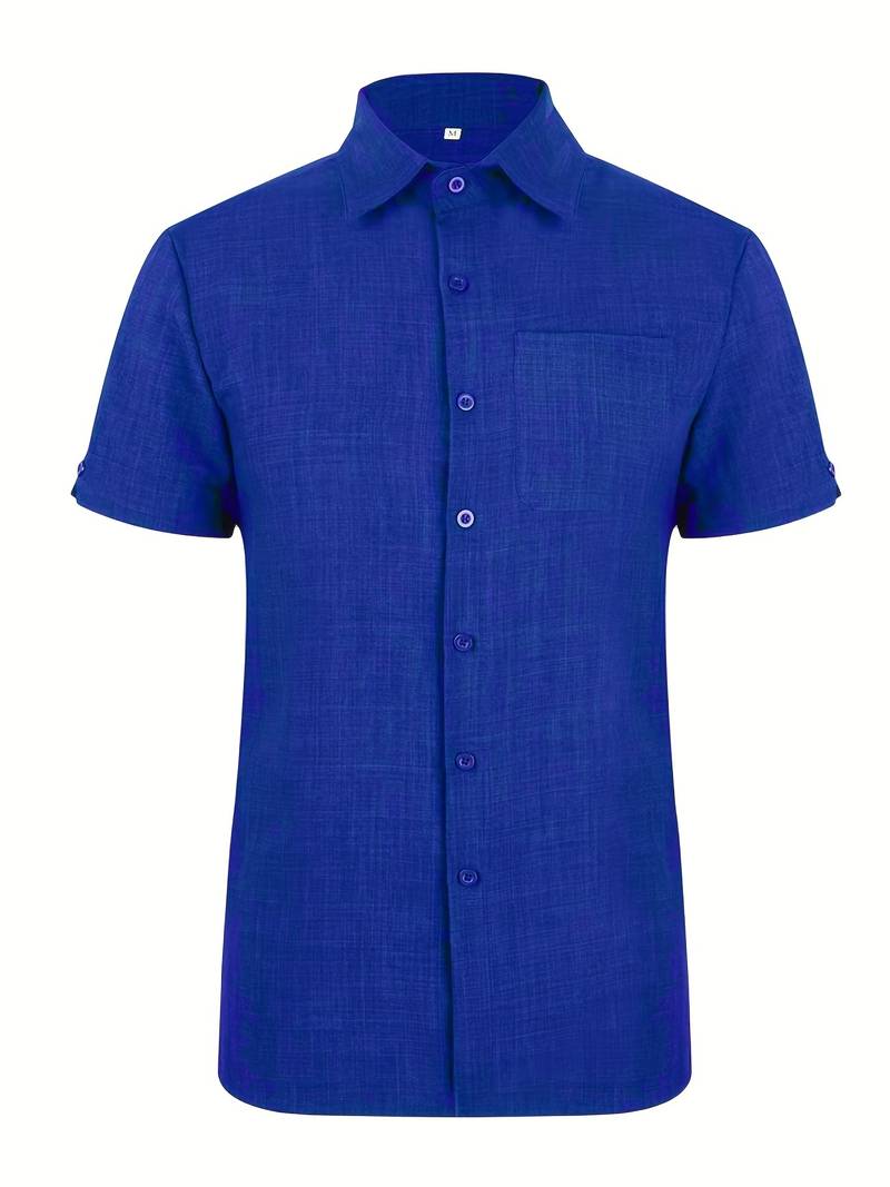 Short Sleeve Shirt - Men's Lightweight Collared Button-Up Shirt-Shirt-Chaps of London-Chaps of London
