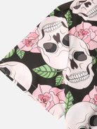 Short Sleeve Shirt - Skull Print - Collared - Button-Up Shirt - Men's Clothing-Men's short sleeve top-Chaps of London-Chaps of London