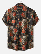 Short Sleeve Shirt - Skull Print - Collared - Button-Up Shirt - Men's Clothing-Men's short sleeve top-Chaps of London-Chaps of London