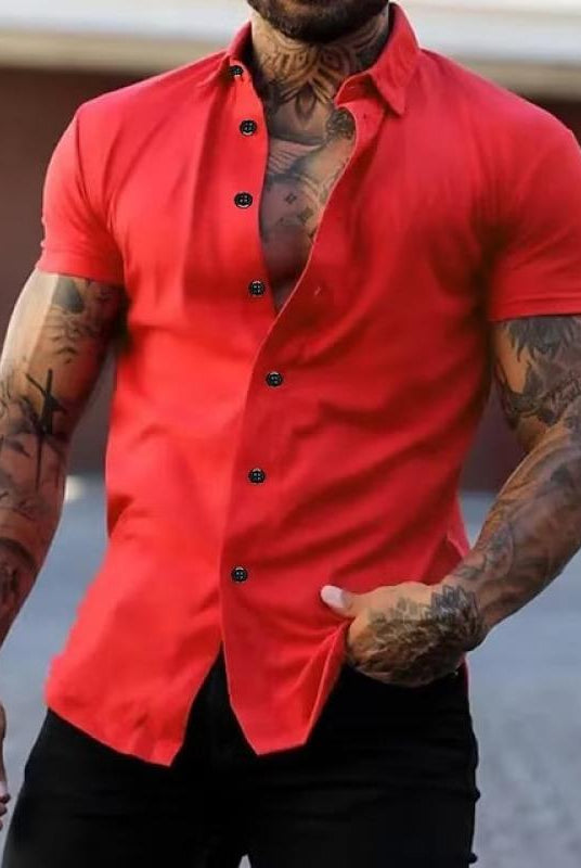 Short Sleeve Shirt | Stylish | Slim Fit | Button-up Shirt | Men's Shirts-Men's short sleeve top-Chaps of London-Chaps of London