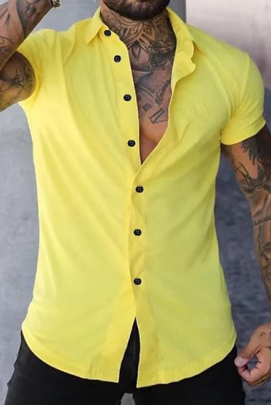 Short Sleeve Shirt | Stylish | Slim Fit | Button-up Shirt | Men's Shirts-Men's short sleeve top-Chaps of London-Chaps of London