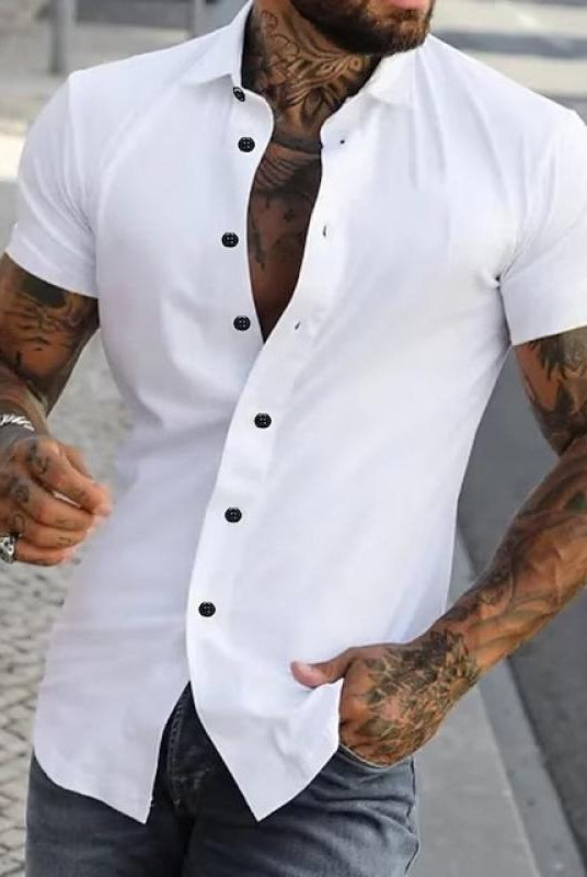 Short Sleeve Shirt | Stylish | Slim Fit | Button-up Shirt | Men's Shirts-Men's short sleeve top-Chaps of London-Chaps of London