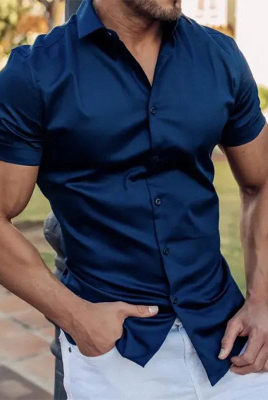 Short Sleeve Shirt | Stylish | Slim Fit | Button-up Shirt | Men's Shirts-Men's short sleeve top-Chaps of London-Chaps of London