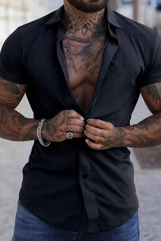 Short Sleeve Shirt | Stylish | Slim Fit | Button-up Shirt | Men's Shirts-Men's short sleeve top-Chaps of London-Chaps of London