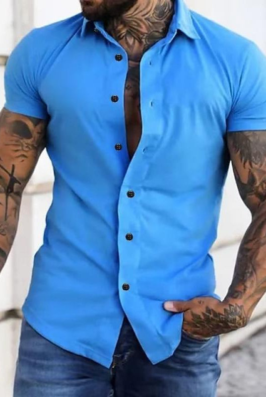 Short Sleeve Shirt | Stylish | Slim Fit | Button-up Shirt | Men's Shirts-Men's short sleeve top-Chaps of London-Chaps of London