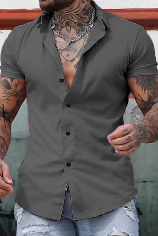 Short Sleeve Shirt | Stylish | Slim Fit | Button-up Shirt | Men's Shirts-Men's short sleeve top-Chaps of London-Chaps of London