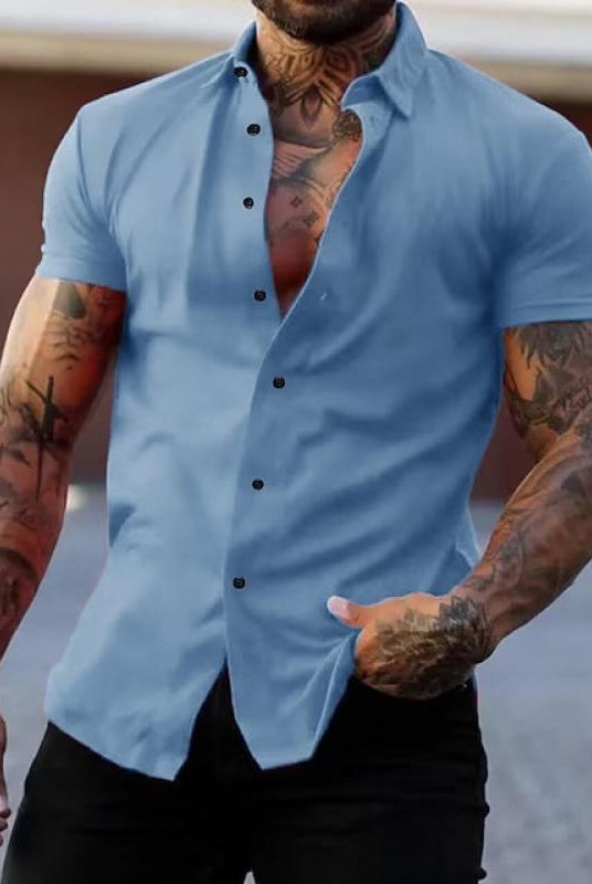 Short Sleeve Shirt | Stylish | Slim Fit | Button-up Shirt | Men's Shirts-Men's short sleeve top-Chaps of London-Chaps of London