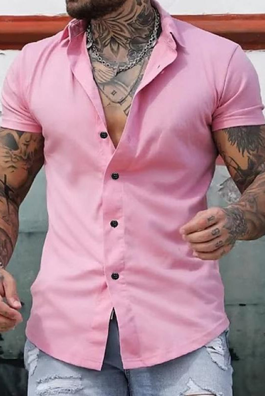 Short Sleeve Shirt | Stylish | Slim Fit | Button-up Shirt | Men's Shirts-Men's short sleeve top-Chaps of London-Chaps of London