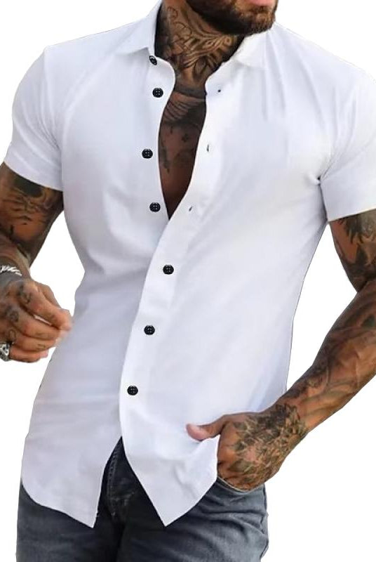 Short Sleeve Shirt | Stylish | Slim Fit | Button-up Shirt | Men's Shirts-Men's short sleeve top-Chaps of London-Chaps of London