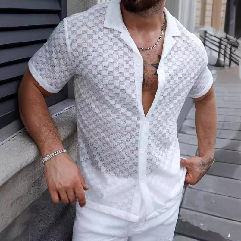 Short Sleeve Shirt | White | Summer | Button-Up Shirt | Men's Shirts-Shirt-Chaps of London-Chaps of London