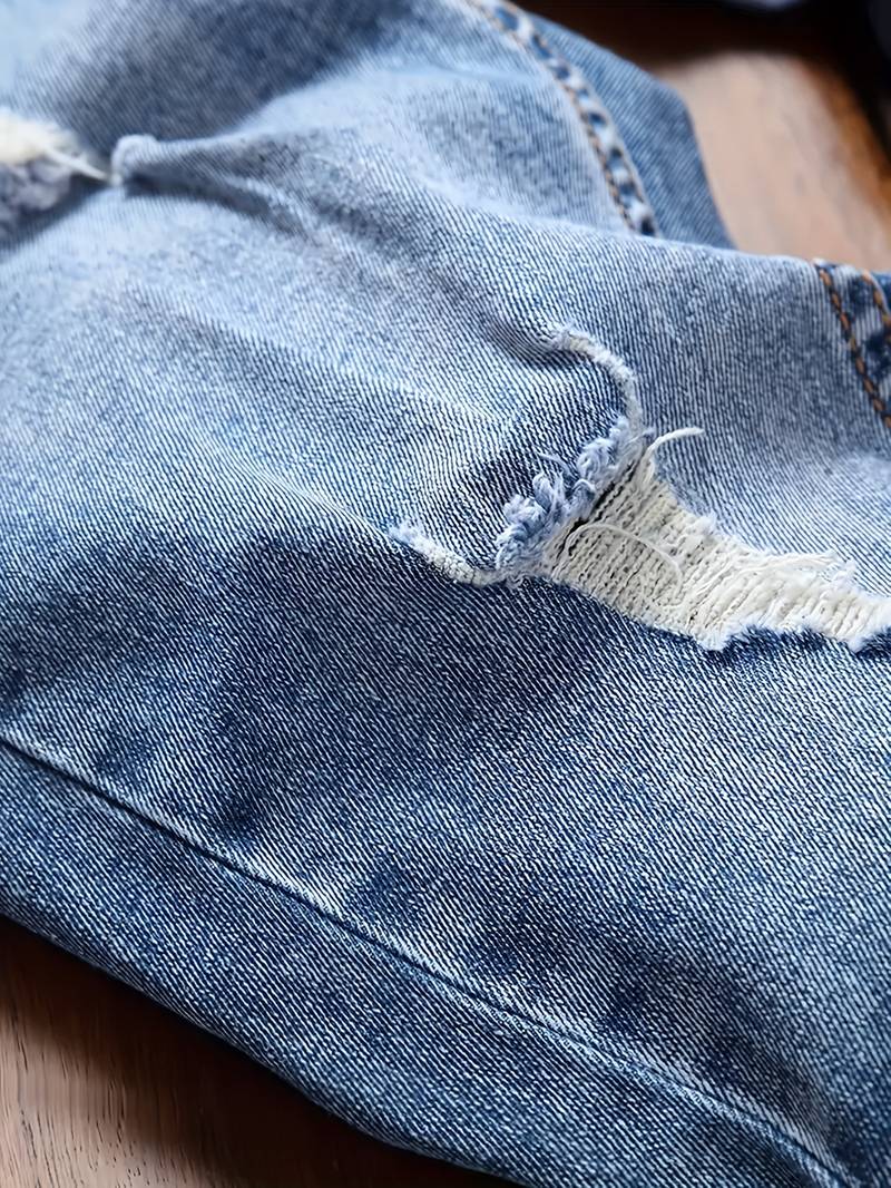 Skinny Jeans - Blue - Slim Fit - Ripped Jeans - Men's Jeans-jeans, Skinny jeans-Chaps of London-Chaps of London