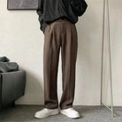 Slack Pants - Straight Leg - Loose Fit - Pleated Pants - Men's Pant's-Chaps of London-Brown-S-Chaps of London