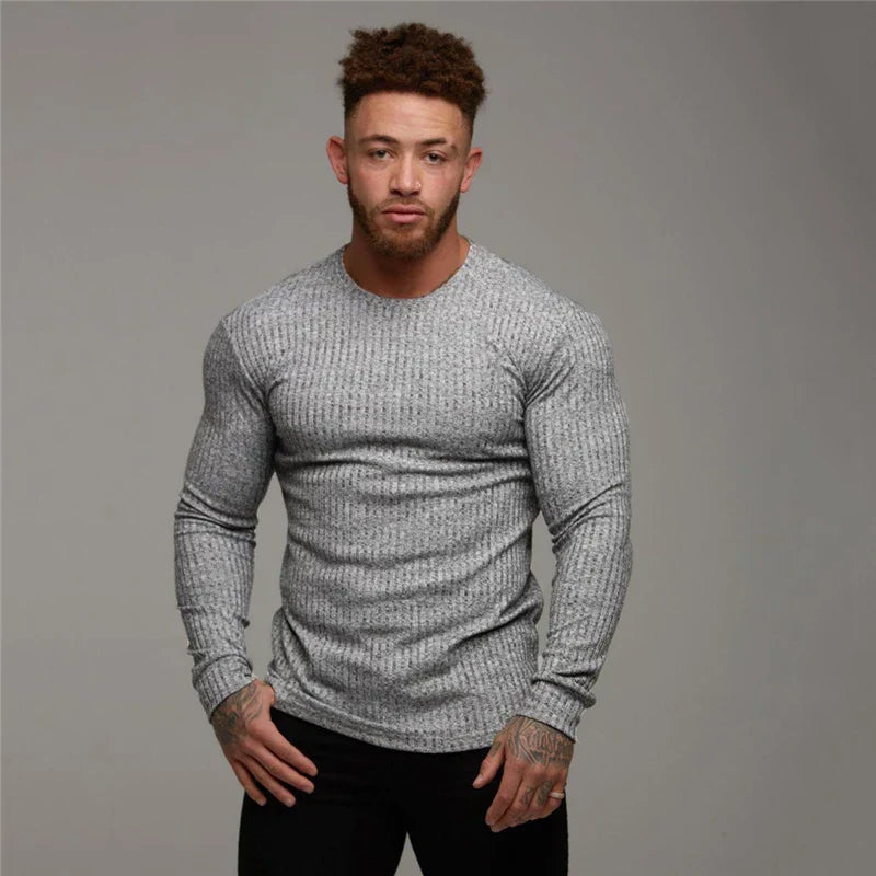 Slim Fit Sweater | Ribbed | Long Sleeve | Knitted Sweater | Men's Clothing-Sweater-Chaps of London-Chaps of London