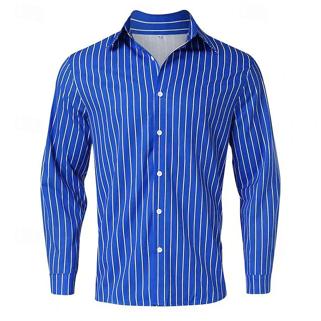 Striped Shirt | Long Sleeve | Slim Fit | Buttoned Up Shirt | Men's Shirts-Men's Long Sleeve Striped Shirt-Chaps of London-Chaps of London