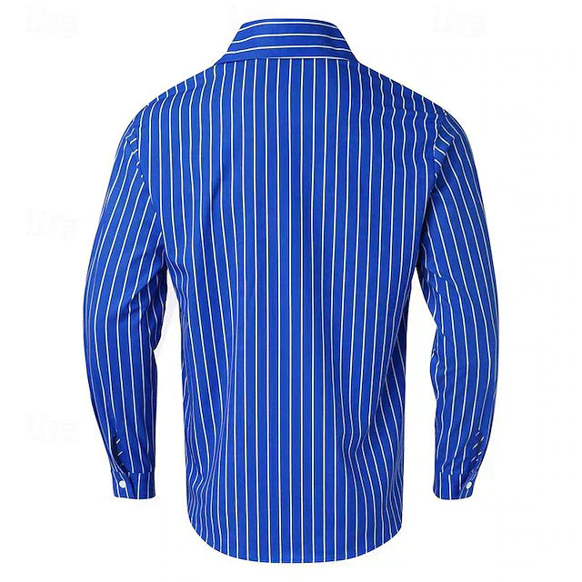Striped Shirt | Long Sleeve | Slim Fit | Buttoned Up Shirt | Men's Shirts-Men's Long Sleeve Striped Shirt-Chaps of London-Chaps of London